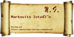 Markovits István névjegykártya