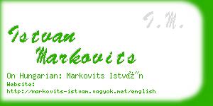 istvan markovits business card